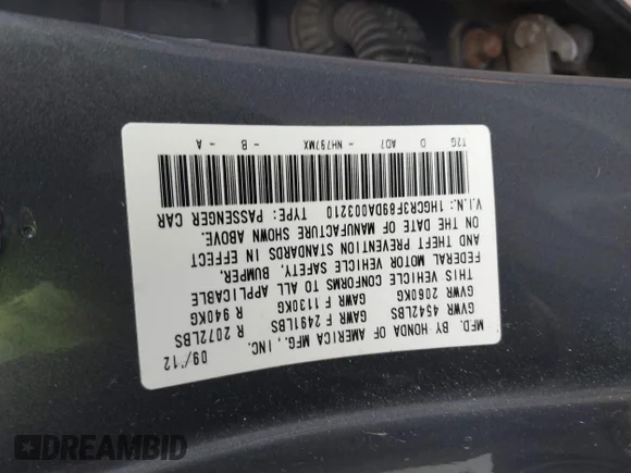 ✅ 2013 Honda Accord EX-L • VIN: 1HGCR3F89DA003210 • Lot: 43783516. Wystawiony na IAAI z przebiegiem 131 676 mil. Bezpłatny archiwum sprzedaży aukcyjnych z USA i szczegółowy raport historii pojazdu na DreamBid. Zdjęcie 9.