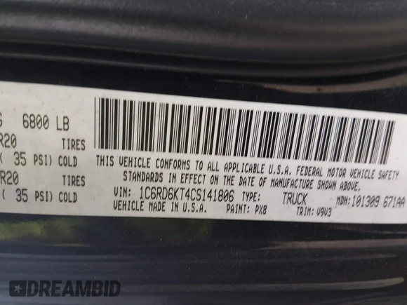 ✅ 2012 Ram 1500 Express • VIN: 1C6RD6KT4CS141806 • Лот: 45396622. Опубликован ранее на IAAI с пробегом 284 249 миль. Бесплатный доступ к архиву аукционных продаж из США и подробный отчёт об истории автомобиля на DreamBid. Изображение 9.