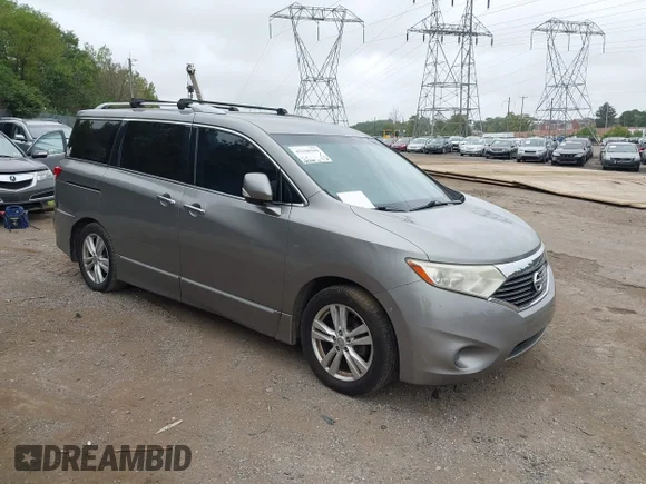 ✅ 2012 Nissan Quest LE • VIN: JN8AE2KP4C9034393 • Lot: 43168199. Wystawiony na IAAI z przebiegiem 180 278 mil. Bezpłatny archiwum sprzedaży aukcyjnych z USA i szczegółowy raport historii pojazdu na DreamBid. Zdjęcie 1.