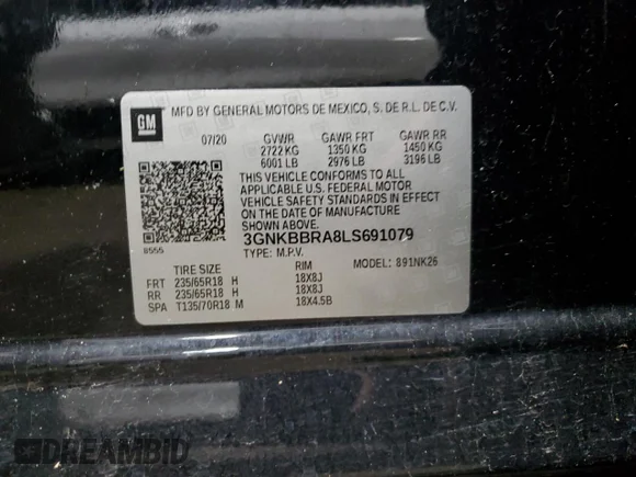 ✅ 2020 Chevrolet Blazer LT • VIN: 3GNKBBRA8LS691079 • Lot: 82897494. Wystawiony na Copart z przebiegiem 93 744 mil. Bezpłatny archiwum sprzedaży aukcyjnych z USA i szczegółowy raport historii pojazdu na DreamBid. Zdjęcie 14.