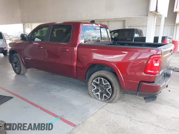 ✅ 2025 Ram 1500 Laramie • VIN: 1C6SRFJP6SN758435 • Lot: 43990145. Listed on IAAI with 9,111 mi. Free auction sales archive from the USA and detailed vehicle history report at DreamBid. Image 3.