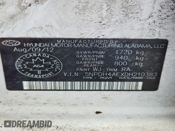 ✅ 2013 Hyundai Elantra GLS • VIN: 5NPDH4AEXDH210383 • Lot: 45975016. Wystawiony na Copart z przebiegiem 280 431 mil. Bezpłatny archiwum sprzedaży aukcyjnych z USA i szczegółowy raport historii pojazdu na DreamBid. Zdjęcie 12.