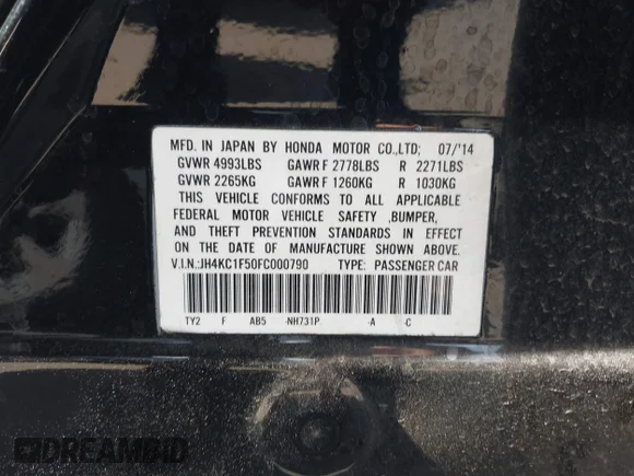 ✅ 2015 Acura RLX Technology • VIN: JH4KC1F50FC000790 • Lot: 44325054. Wystawiony na IAAI z przebiegiem 131 916 mil. Bezpłatny archiwum sprzedaży aukcyjnych z USA i szczegółowy raport historii pojazdu na DreamBid. Zdjęcie 9.