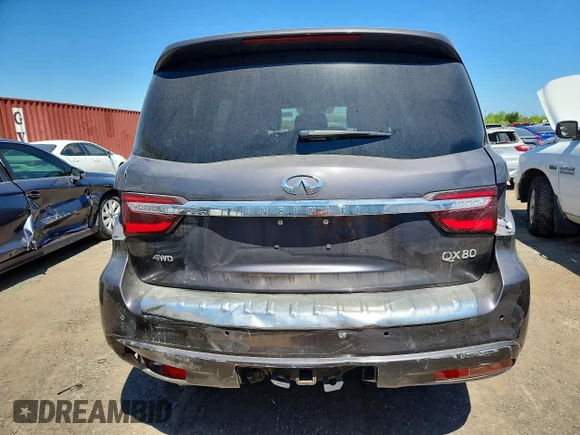 ✅ 2024 Infiniti QX80 Premium Select • VIN: JN8AZ2AC7R9500751 • Lot: 55336876. Listed on Copart with 103,038 mi. Free auction sales archive from the USA and detailed vehicle history report at DreamBid. Image 6.