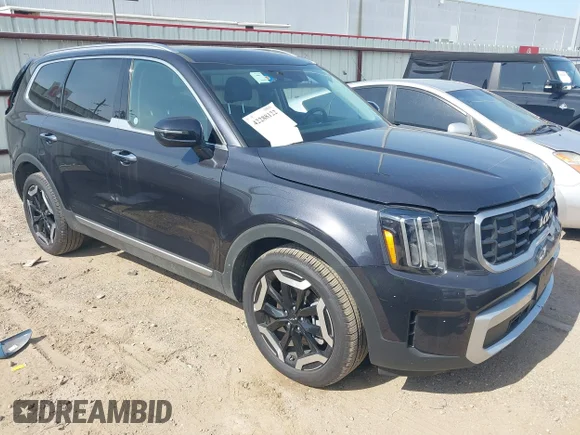 ✅ 2025 Kia Telluride S • VIN: 5XYP6DGC4SG604345 • Lot: 42288122. Listed on IAAI with 7,899 mi. Free auction sales archive from the USA and detailed vehicle history report at DreamBid. Image 1.