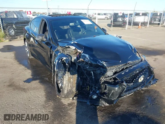 ✅ 2021 Infiniti Q50 Red Sport 400 • VIN: JN1FV7DP8MM850181 • Лот: 43471360. Опубликован ранее на IAAI с пробегом 35 345 миль. Бесплатный доступ к архиву аукционных продаж из США и подробный отчёт об истории автомобиля на DreamBid. Изображение 1.