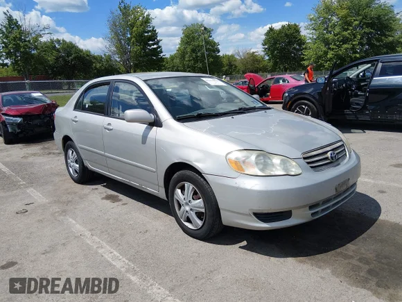 ✅ 2003 Toyota Corolla LE • VIN: 2T1BR32E33C165124 • Lot: 45274894. Listed on IAAI with 225,367 mi. Free auction sales archive from the USA and detailed vehicle history report at DreamBid. Image 1.