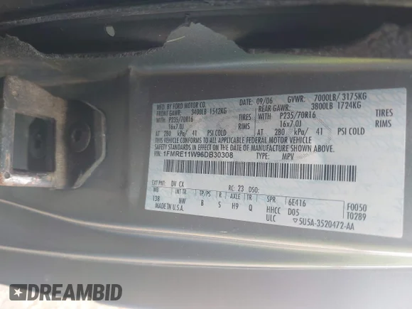 ✅ 2006 Ford Econoline Passenger XL • VIN: 1FMRE11W96DB30308 • Лот: 43196536. Опубліковано раніше на IAAI з пробігом 190 969 миль. Безкоштовний доступ до архіву аукціонних продажів зі США та докладний звіт про історію автомобіля на DreamBid. Зображення 9.