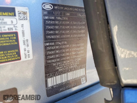 ✅ 2018 Land Rover Range Rover Sport • VIN: SALWR2REXJA184149 • Lot: 93153655. Wystawiony na Copart z przebiegiem 62 523 mil. Bezpłatny archiwum sprzedaży aukcyjnych z USA i szczegółowy raport historii pojazdu na DreamBid. Zdjęcie 14.