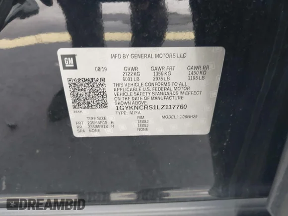 ✅ 2020 Cadillac XT5 Premium Luxury FWD • VIN: 1GYKNCRS1LZ117760 • Lot: 44120128. Wystawiony na IAAI z przebiegiem 105 305 mil. Bezpłatny archiwum sprzedaży aukcyjnych z USA i szczegółowy raport historii pojazdu na DreamBid. Zdjęcie 9.
