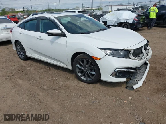 ✅ 2019 Honda Civic EX-L • VIN: 2HGFC1F70KH651706 • Lot: 44844043. Listed on IAAI with 53,680 mi. Free auction sales archive from the USA and detailed vehicle history report at DreamBid. Image 1.