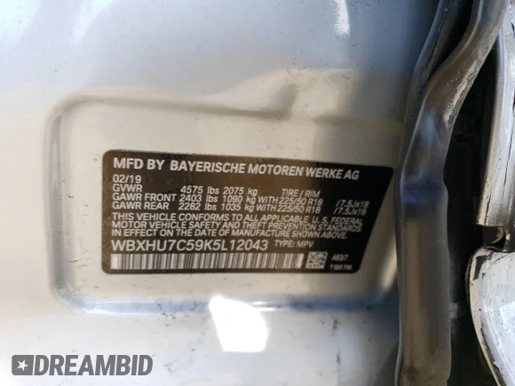 ✅ 2019 BMW X1 sDrive28i • VIN: WBXHU7C59K5L12043 • Lot: 47630763. Wystawiony na Copart z przebiegiem 53 014 mil. Bezpłatny archiwum sprzedaży aukcyjnych z USA i szczegółowy raport historii pojazdu na DreamBid. Zdjęcie 13.