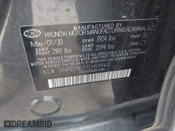 ✅ 2020 Hyundai Elantra SE • VIN: 5NPD74LF7LH599412 • Лот: 44943256. Опубліковано раніше на IAAI з пробігом 85 831 миль. Безкоштовний доступ до архіву аукціонних продажів зі США та докладний звіт про історію автомобіля на DreamBid. Зображення 9.