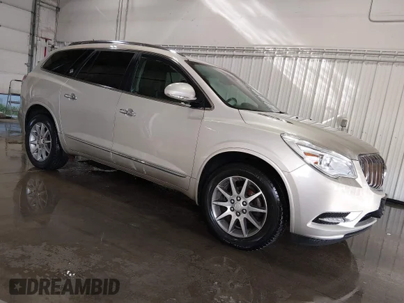 ✅ 2015 Buick Enclave Leather • VIN: 5GAKVBKD3FJ221652 • Lot: 45317383. Listed on IAAI with 129,876 mi. Free auction sales archive from the USA and detailed vehicle history report at DreamBid. Image 1.