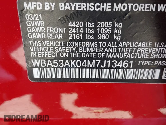 ✅ 2021 BMW 2 Series 228i • VIN: WBA53AK04M7J13461 • Lot: 42261729. Wystawiony na IAAI z przebiegiem 37 681 mil. Bezpłatny archiwum sprzedaży aukcyjnych z USA i szczegółowy raport historii pojazdu na DreamBid. Zdjęcie 9.