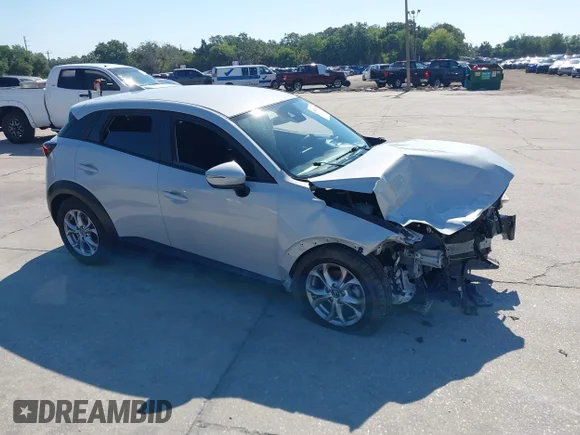 ✅ 2020 Mazda CX-3 Sport • VIN: JM1DKDB78L1469056 • Lot: 45105769. Listed on IAAI with 54,117 mi. Free auction sales archive from the USA and detailed vehicle history report at DreamBid. Image 1.