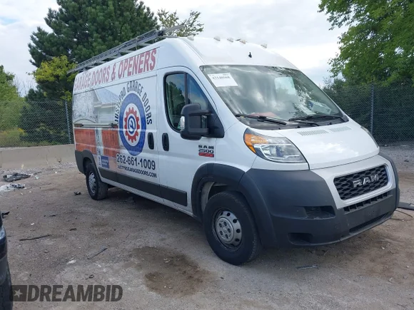 ✅ 2019 Ram ProMaster Cargo • VIN: 3C6TRVDG2KE543407 • Lot: 43140568. Listed on IAAI with 142,026 mi. Free auction sales archive from the USA and detailed vehicle history report at DreamBid. Image 1.