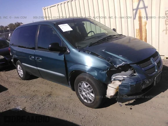 ✅ 2002 Dodge Caravan Sport • VIN: 1B4GP45392B709213 • Lot: 21626813. Wystawiony na IAAI z przebiegiem 142 889 mil. Bezpłatny archiwum sprzedaży aukcyjnych z USA i szczegółowy raport historii pojazdu na DreamBid. Zdjęcie 1.