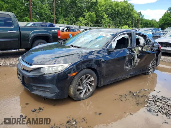 ✅ 2016 Honda Civic EX • VIN: 19XFC2F74GE233429 • Лот: 57017006. Опубликован ранее на Copart с пробегом 76 739 миль. Бесплатный доступ к архиву аукционных продаж из США и подробный отчёт об истории автомобиля на DreamBid. Изображение 1.