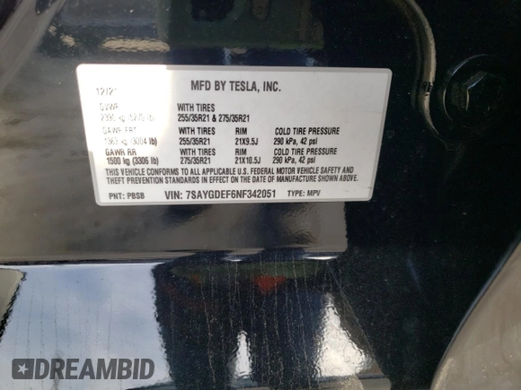 ✅ 2022 Tesla Model Y Performance • VIN: 7SAYGDEF6NF342051 • Лот: 68370652. Опубліковано раніше на Copart з пробігом 13 935 миль. Безкоштовний доступ до архіву аукціонних продажів зі США та докладний звіт про історію автомобіля на DreamBid. Зображення 15.