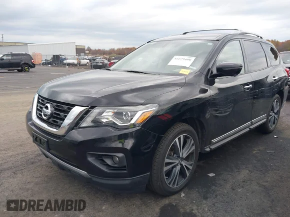 ✅ 2018 Nissan Pathfinder Platinum • VIN: 5N1DR2MM9JC628909 • Lot: 43579480. Listed on IAAI with 149,502 mi. Free auction sales archive from the USA and detailed vehicle history report at DreamBid. Image 2.