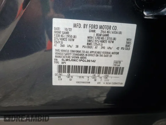 ✅ 2023 Lincoln Aviator Black Label • VIN: 5LM5J9XC1PGL06142 • Лот: 62148615. Опубліковано раніше на Copart з пробігом 22 397 миль. Безкоштовний доступ до архіву аукціонних продажів зі США та докладний звіт про історію автомобіля на DreamBid. Зображення 14.