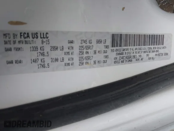 ✅ 2016 Chrysler Town & Country LX • VIN: 2C4RC1AG5GR119811 • Lot: 45189888. Listed on IAAI with 136,951 mi. Free auction sales archive from the USA and detailed vehicle history report at DreamBid. Image 9.