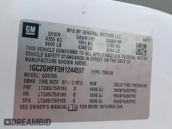 ✅ 2017 Chevrolet Express Cargo • VIN: 1GCZGHFF3H1244597 • Лот: 42318882. Опубликован ранее на IAAI с пробегом 220 604 миль. Бесплатный доступ к архиву аукционных продаж из США и подробный отчёт об истории автомобиля на DreamBid. Изображение 9.