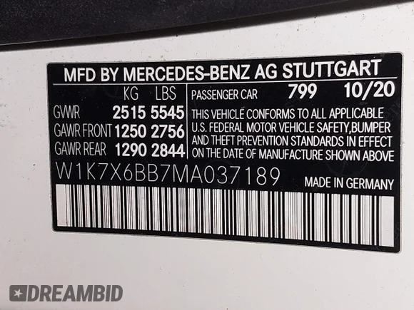 ✅ 2021 Mercedes-Benz AMG GT 53 • VIN: W1K7X6BB7MA037189 • Lot: 44032916. Wystawiony na IAAI z przebiegiem 55 827 mil. Bezpłatny archiwum sprzedaży aukcyjnych z USA i szczegółowy raport historii pojazdu na DreamBid. Zdjęcie 9.