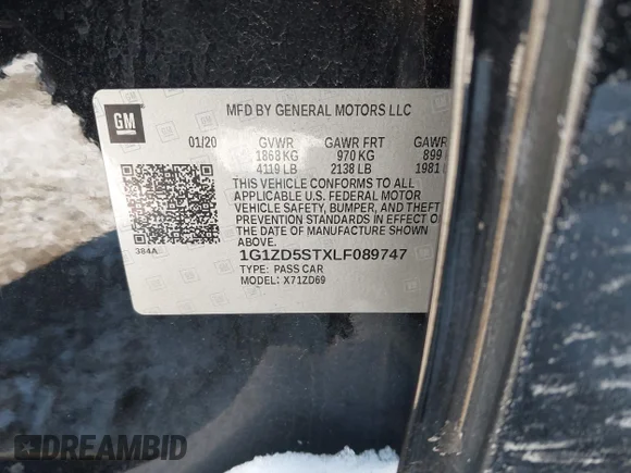 ✅ 2020 Chevrolet Malibu LT • VIN: 1G1ZD5STXLF089747 • Lot: 44262308. Wystawiony na IAAI z przebiegiem 45 748 mil. Bezpłatny archiwum sprzedaży aukcyjnych z USA i szczegółowy raport historii pojazdu na DreamBid. Zdjęcie 9.
