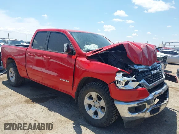 ✅ 2022 Ram 1500 Big Horn • VIN: 1C6RREBT0NN272910 • Lot: 43031508. Listed on IAAI with 87,802 mi. Free auction sales archive from the USA and detailed vehicle history report at DreamBid. Image 1.