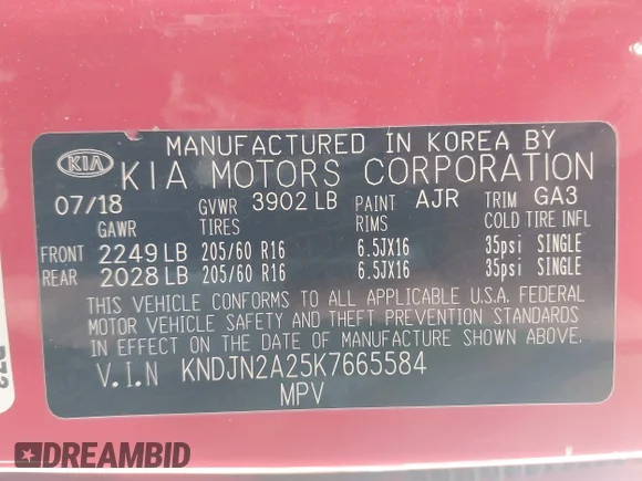 ✅ 2019 Kia Soul • VIN: KNDJN2A25K7665584 • Lot: 44264310. Wystawiony na IAAI z przebiegiem 122 748 mil. Bezpłatny archiwum sprzedaży aukcyjnych z USA i szczegółowy raport historii pojazdu na DreamBid. Zdjęcie 9.