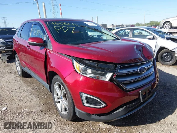 ✅ 2015 Ford Edge Titanium • VIN: 2FMTK4K97FBB44528 • Lot: 45082440. Listed on IAAI with 92,596 mi. Free auction sales archive from the USA and detailed vehicle history report at DreamBid. Image 1.