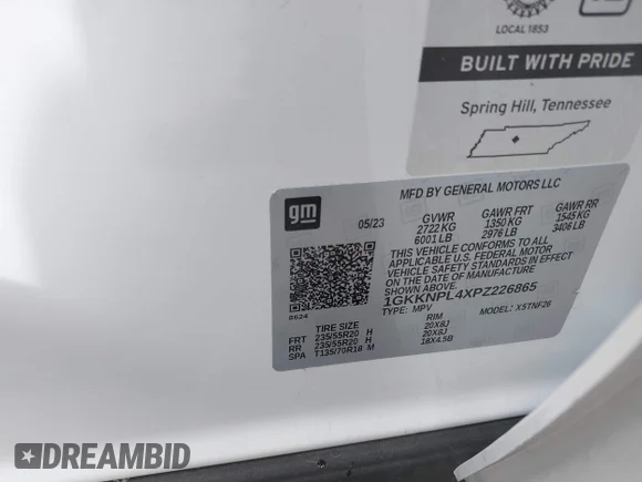 ✅ 2023 GMC Acadia Denali • VIN: 1GKKNPL4XPZ226865 • Lot: 42249216. Listed on IAAI with Not provided. Free auction sales archive from the USA and detailed vehicle history report at DreamBid. Image 9.