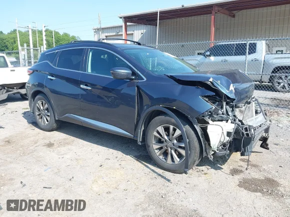 ✅ 2016 Nissan Murano SL • VIN: 5N1AZ2MH5GN126398 • Lot: 42368688. Listed on IAAI with 125,335 mi. Free auction sales archive from the USA and detailed vehicle history report at DreamBid. Image 1.