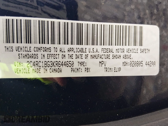 ✅ 2019 Chrysler Pacifica Touring L • VIN: 2C4RC1BG3KR644650 • Lot: 44933227. Wystawiony na IAAI z przebiegiem 96 002 mil. Bezpłatny archiwum sprzedaży aukcyjnych z USA i szczegółowy raport historii pojazdu na DreamBid. Zdjęcie 9.
