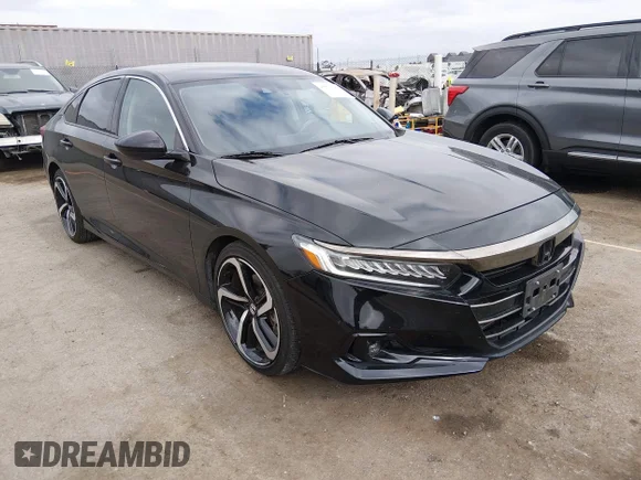 ✅ 2022 Honda Accord Sport SE • VIN: 1HGCV1F44NA069128 • Lot: 45521189. Listed on IAAI with 67,105 mi. Free auction sales archive from the USA and detailed vehicle history report at DreamBid. Image 1.