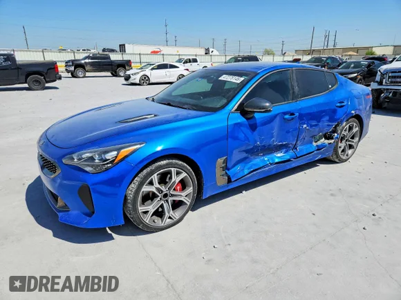 ✅ 2019 Kia Stinger GT • VIN: KNAE35LC6K6054769 • Lot: 47278146. Listed on Copart with 65,942 mi. Free auction sales archive from the USA and detailed vehicle history report at DreamBid. Image 1.