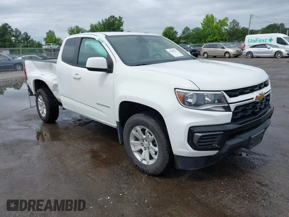 ✅ 2021 Chevrolet Colorado 2WD LT • VIN: 1GCHSCEA9M1143402 • Lot: 45368119. Listed on IAAI with 74,913 mi. Free auction sales archive from the USA and detailed vehicle history report at DreamBid. Image 1.