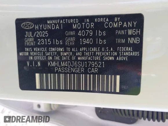 ✅ 2025 Hyundai Elantra Blue • VIN: KMHLM4DJ6SU179521 • Лот: 43783126. Опубликован ранее на IAAI с пробегом 1 889 миль. Бесплатный доступ к архиву аукционных продаж из США и подробный отчёт об истории автомобиля на DreamBid. Изображение 9.