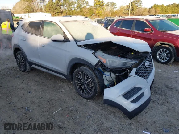 ✅ 2019 Hyundai Tucson Night Edition • VIN: KM8J33AL8KU877090 • Lot: 44188194. Listed on IAAI with 102,624 mi. Free auction sales archive from the USA and detailed vehicle history report at DreamBid. Image 1.