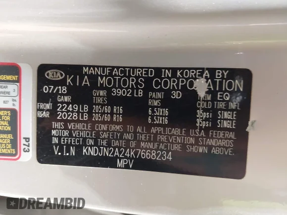 ✅ 2019 Kia Soul • VIN: KNDJN2A24K7668234 • Lot: 45210418. Wystawiony na IAAI z przebiegiem 23 127 mil. Bezpłatny archiwum sprzedaży aukcyjnych z USA i szczegółowy raport historii pojazdu na DreamBid. Zdjęcie 9.