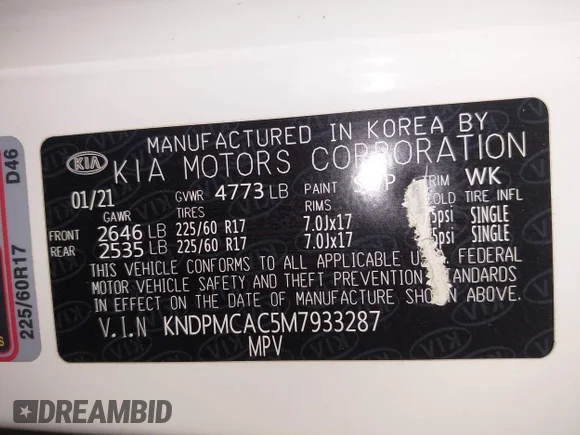 ✅ 2021 Kia Sportage LX • VIN: KNDPMCAC5M7933287 • Lot: 44808208. Wystawiony na IAAI z przebiegiem 72 635 mil. Bezpłatny archiwum sprzedaży aukcyjnych z USA i szczegółowy raport historii pojazdu na DreamBid. Zdjęcie 9.