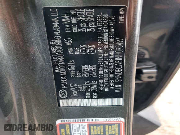 ✅ 2022 Hyundai Tucson Limited • VIN: 5NMJECAE1NH095497 • Лот: 49129976. Опубліковано раніше на Copart з пробігом 56 651 миль. Безкоштовний доступ до архіву аукціонних продажів зі США та докладний звіт про історію автомобіля на DreamBid. Зображення 12.