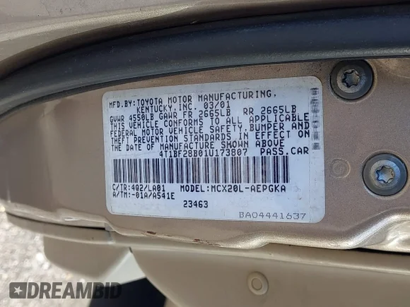 ✅ 2001 Toyota Avalon XL • VIN: 4T1BF28B01U173807 • Lot: 44951633. Wystawiony na IAAI z przebiegiem 90 827 mil. Bezpłatny archiwum sprzedaży aukcyjnych z USA i szczegółowy raport historii pojazdu na DreamBid. Zdjęcie 9.