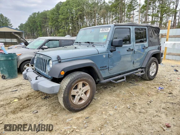 ✅ 2015 Jeep Wrangler Unlimited Sport • VIN: 1C4BJWDG2FL613437 • Lot: 46629426. Wystawiony na Copart z przebiegiem 96 417 mil. Bezpłatny archiwum sprzedaży aukcyjnych z USA i szczegółowy raport historii pojazdu na DreamBid. Zdjęcie 1.