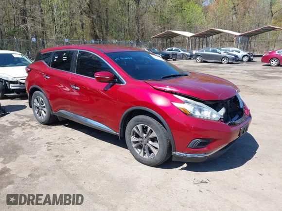 ✅ 2015 Nissan Murano Platinum • VIN: 5N1AZ2MH7FN273174 • Lot: 44787678. Listed on IAAI with 93,180 mi. Free auction sales archive from the USA and detailed vehicle history report at DreamBid. Image 1.