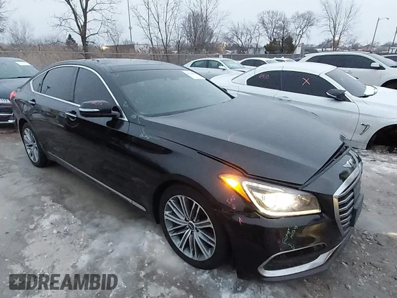 ✅ 2018 Genesis G80 3.8L • VIN: KMHGN4JE8JU237648 • Lot: 43924044. Listed on IAAI with 119,866 mi. Free auction sales archive from the USA and detailed vehicle history report at DreamBid. Image 1.