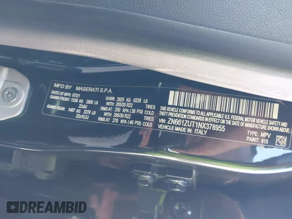 ✅ 2022 Maserati Levante • VIN: ZN661ZUT1NX378955 • Lot: 40668435. Wystawiony na IAAI z przebiegiem 19 878 mil. Bezpłatny archiwum sprzedaży aukcyjnych z USA i szczegółowy raport historii pojazdu na DreamBid. Zdjęcie 9.