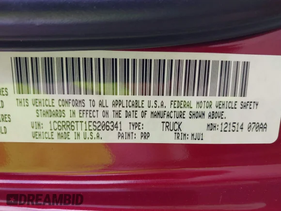 ✅ 2014 Ram 1500 Lone Star • VIN: 1C6RR6TT1ES206341 • Лот: 43983526. Опубліковано раніше на IAAI з пробігом 114 030 миль. Безкоштовний доступ до архіву аукціонних продажів зі США та докладний звіт про історію автомобіля на DreamBid. Зображення 9.